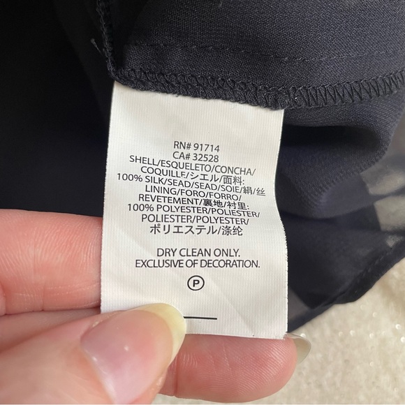 AX Armani Exchange 100% Silk Black Ruffle Babydoll Camisole Mini Dress ✨ - Picture 4 of 12